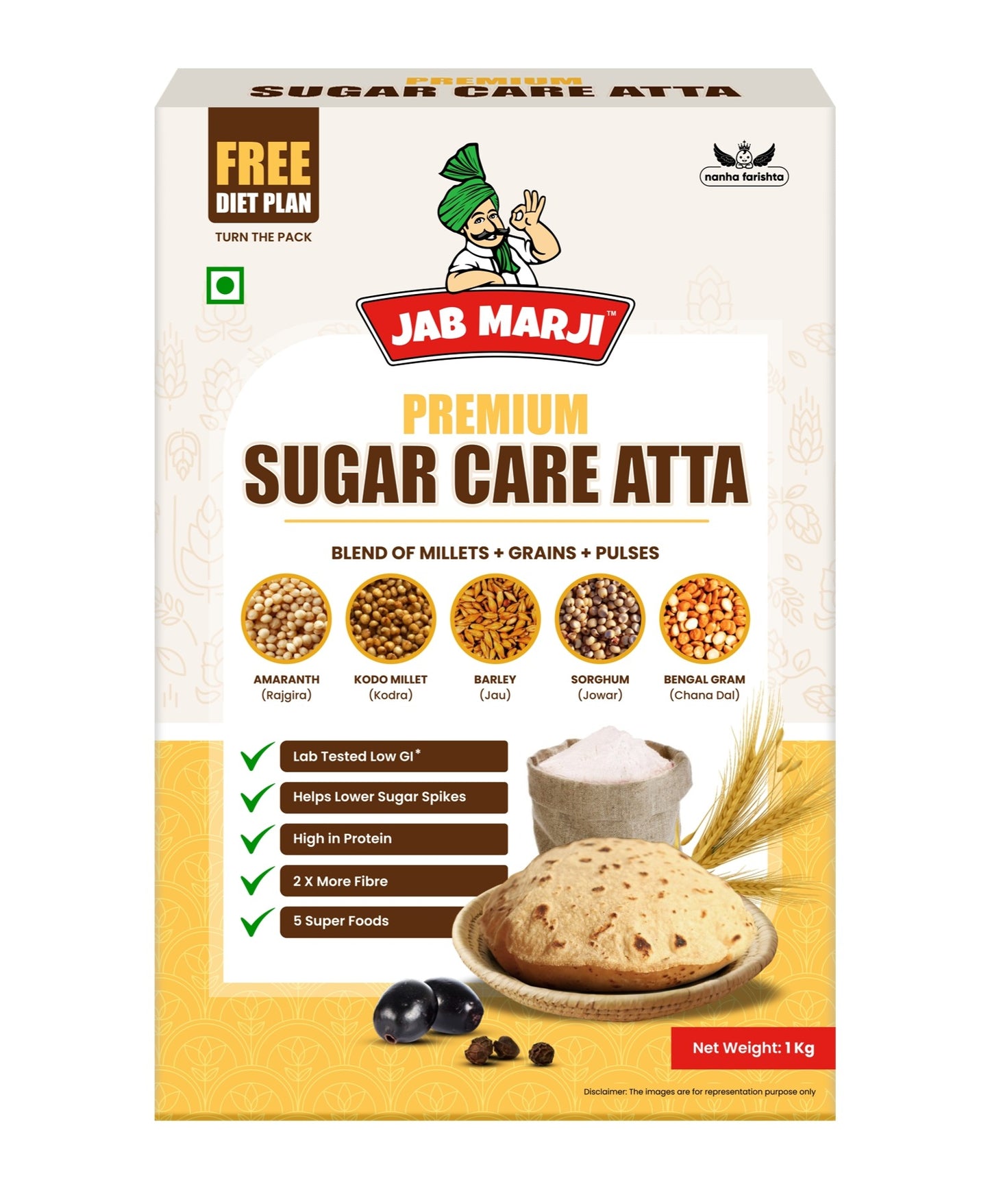 Sugar Care Atta– 1 Kg Trial Pack- Only for First 500 Customers | Tricity Only