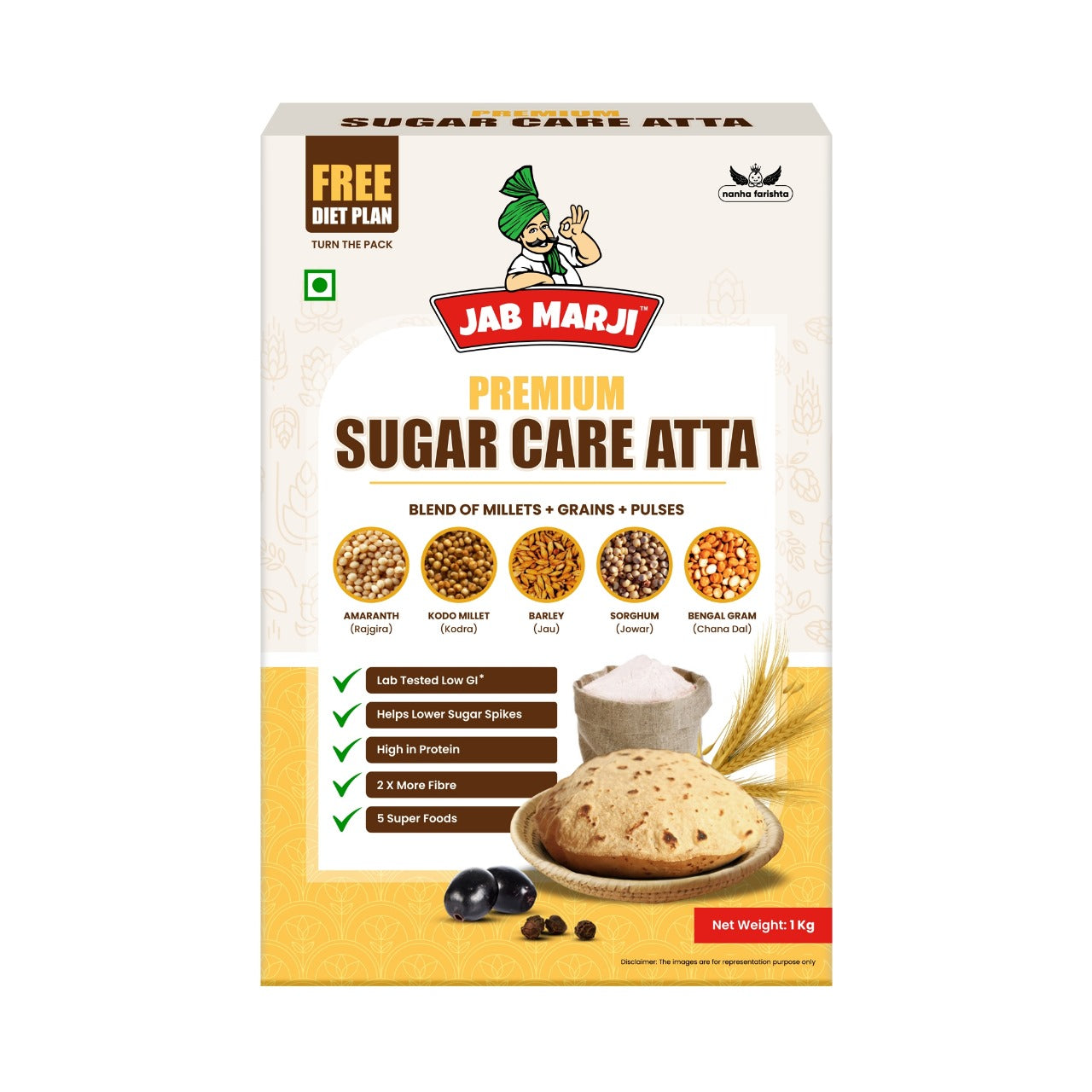 SUGAR CARE ATTA SAMPLE PACK 100 GRAM